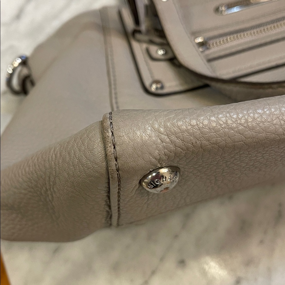 Michael Kors Gray Leather Shoulder Bag/ Satchel - Picture 12 of 14